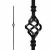 Nuvo Iron in Square x 44in Long Black Steel Interior Balusters - Single Basket, 12PK SQI1B-MP12